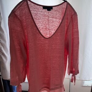 Sanctuary Pink Sheer 3/4 Sleeve Blouse